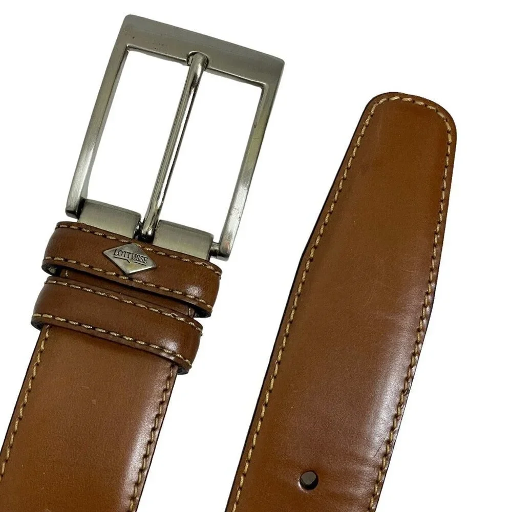 Lottusse‎ Original Vintage Classic Mens Leather Belt Cognac Tan Size 44